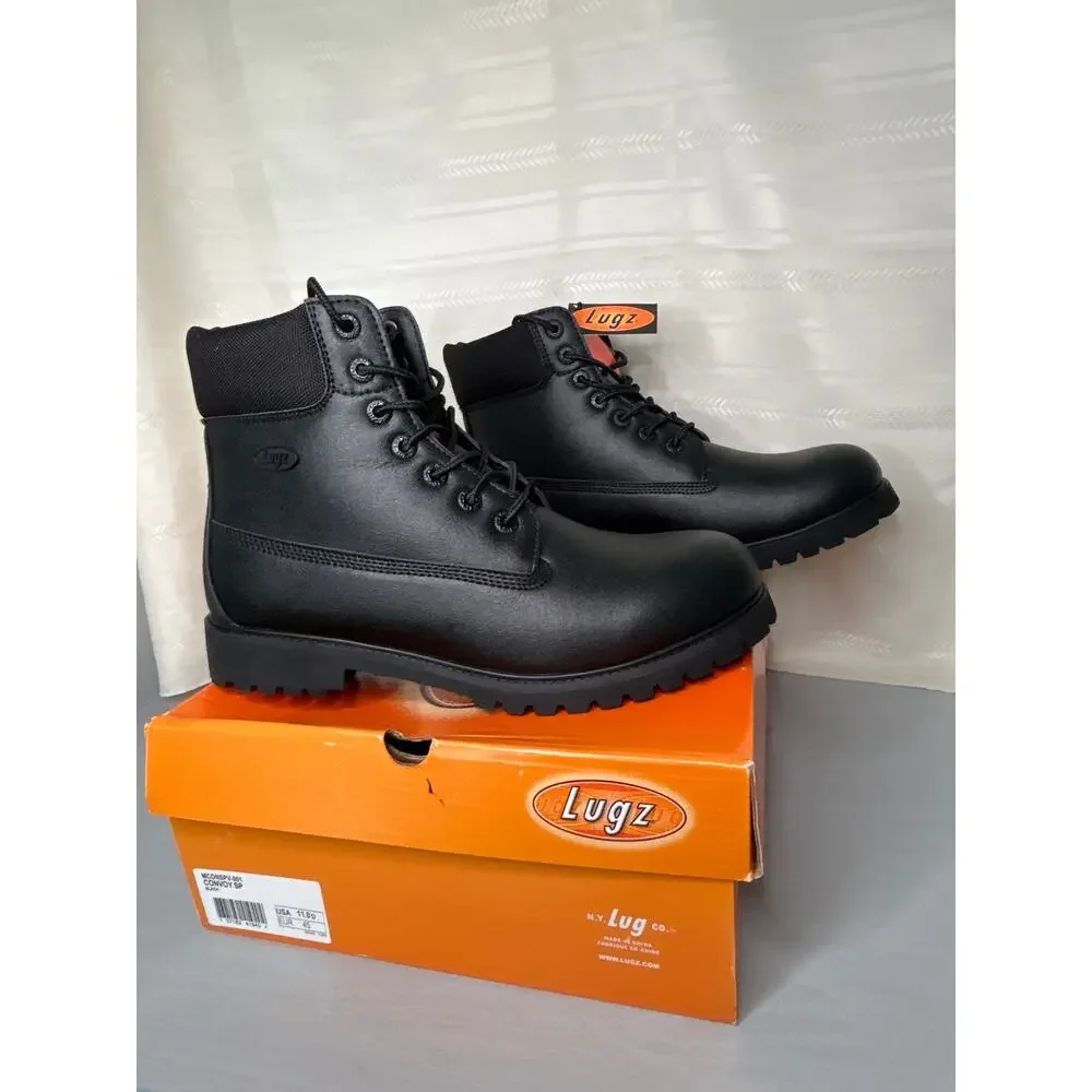 Lugz Convoy WR Men's Water Resistant Work Boots Black Size 11D NEW
